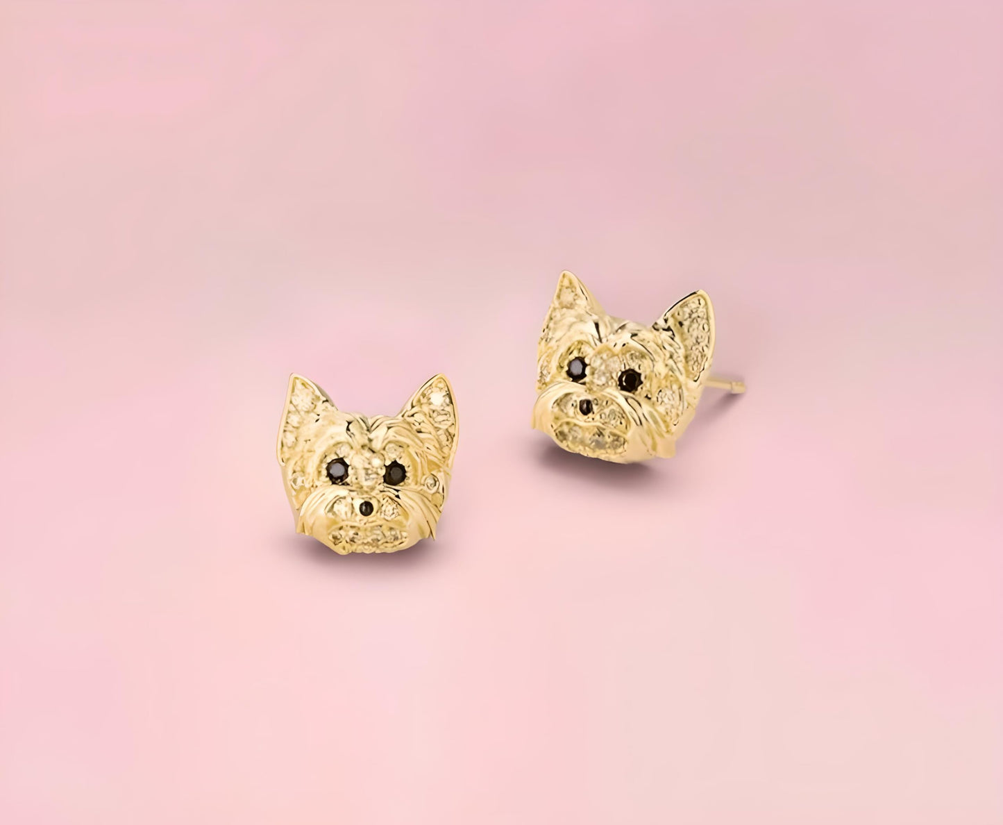 Dog Lovers' Earrings, Different Dog Breed Stud Earrings with Crystals, Rose Gold and Silver Tone - Party, Birthday, or Christmas Gift