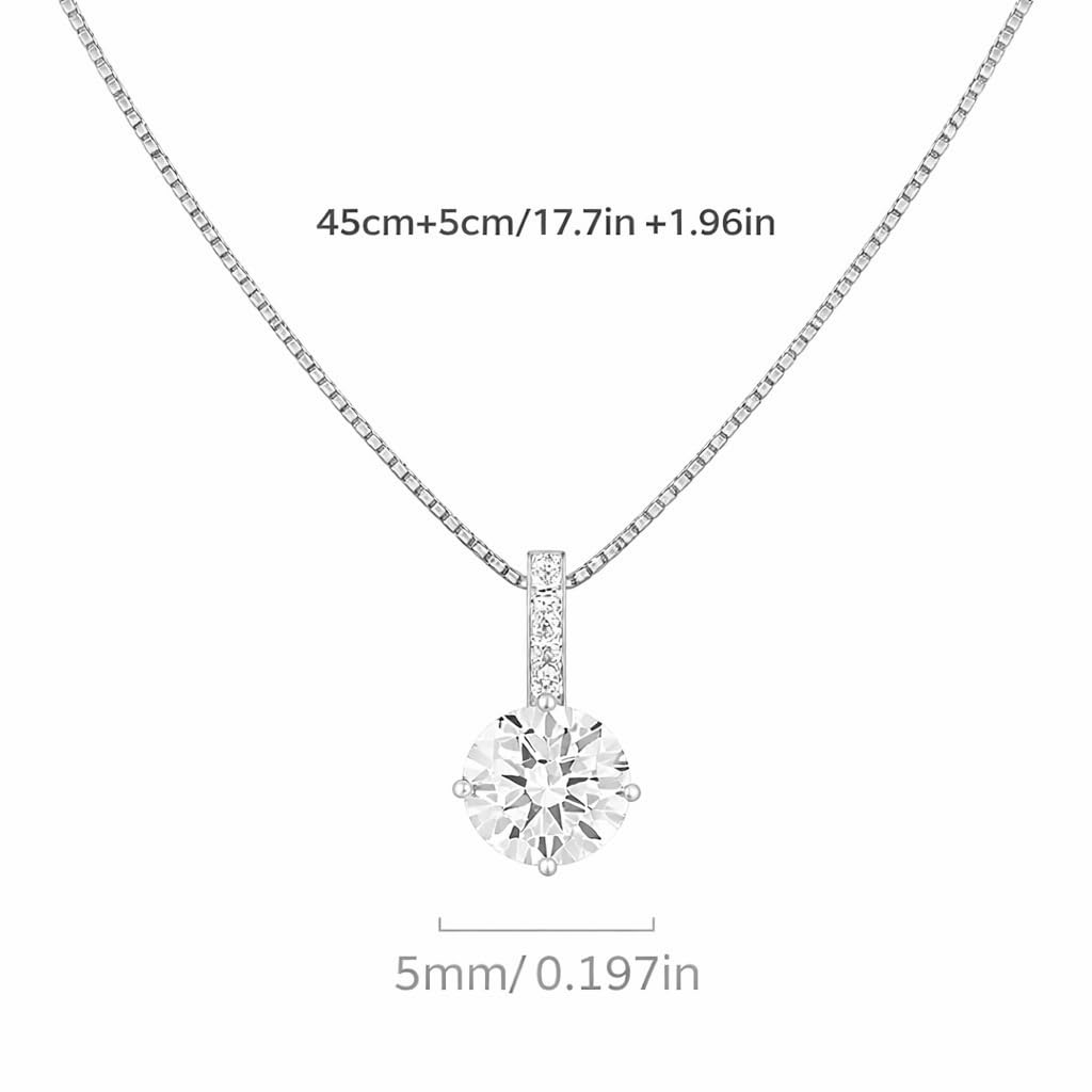 Sparkling Shiny Simulated Diamond Necklace for Women, Featuring Zircon Water Drop Pendant Clavicle Chain – Dazzling Elegant Gift - Wedding Party Jewelry to Illuminate Every Moment! - Christmas or Birthday Gift