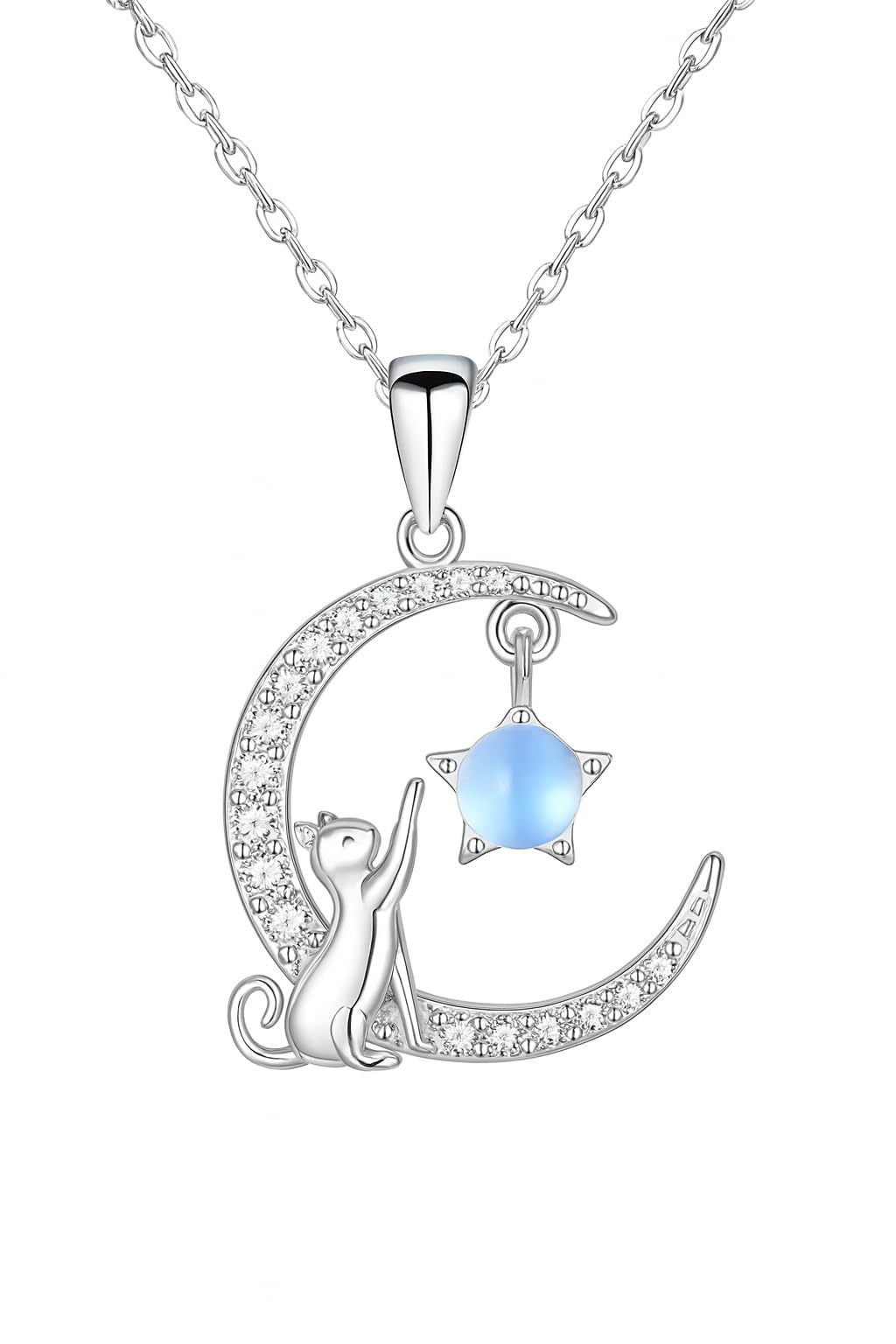 SUPAC Cute Cat Heart Necklace, With Black Kitten Sitting Together - Charming Heart Necklace in Rose Gold - Stylish Versatile Gift for Women & Party Accessory!