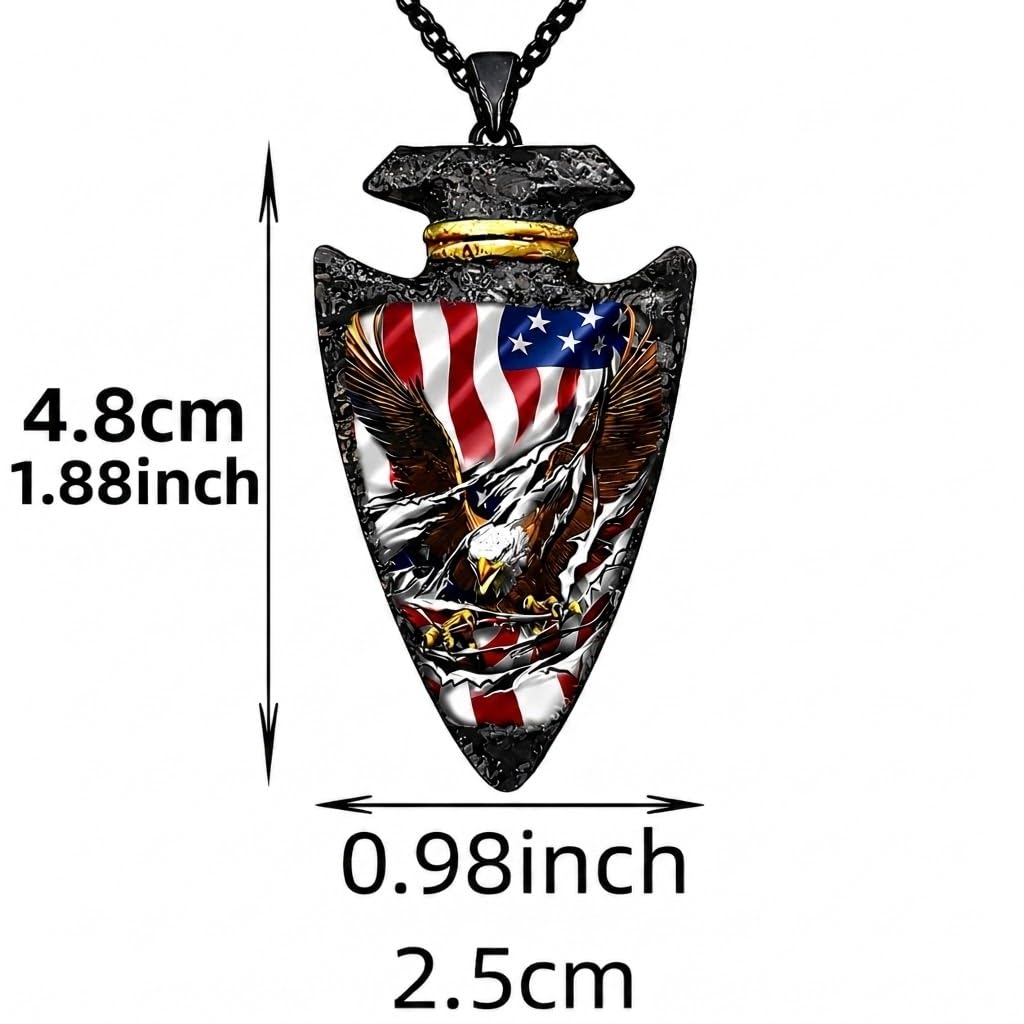 SUPAC Bald Eagle Triangle Pendant Necklace - Fashion-Forward Hip Hop Style - Durable & Bold Accessories for Men - Gift Idea for Every Occasion