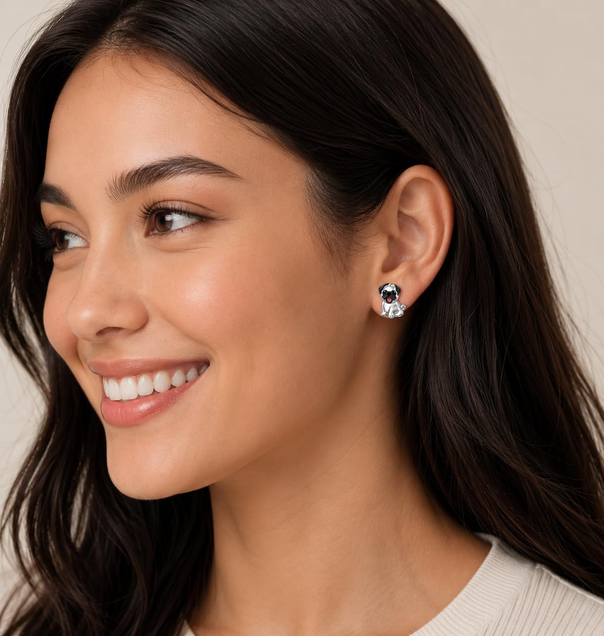 Dog Lovers' Earrings, Different Dog Breed Stud Earrings with Crystals, Rose Gold and Silver Tone - Party, Birthday, or Christmas Gift