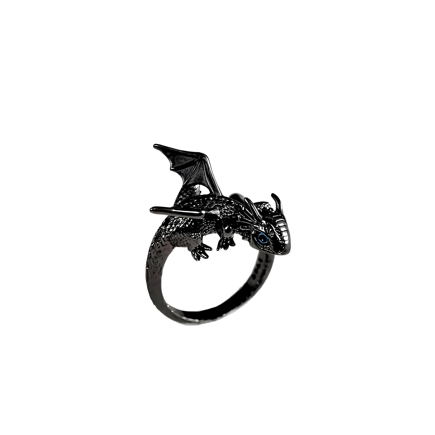 Whimsical Silver Flying Dragon Ring - Unique Animal Shape Design, Adjustable Index Finger Ring for Men or Women, Cute Personality Statement Jewelry, Niche Fashion Accessory