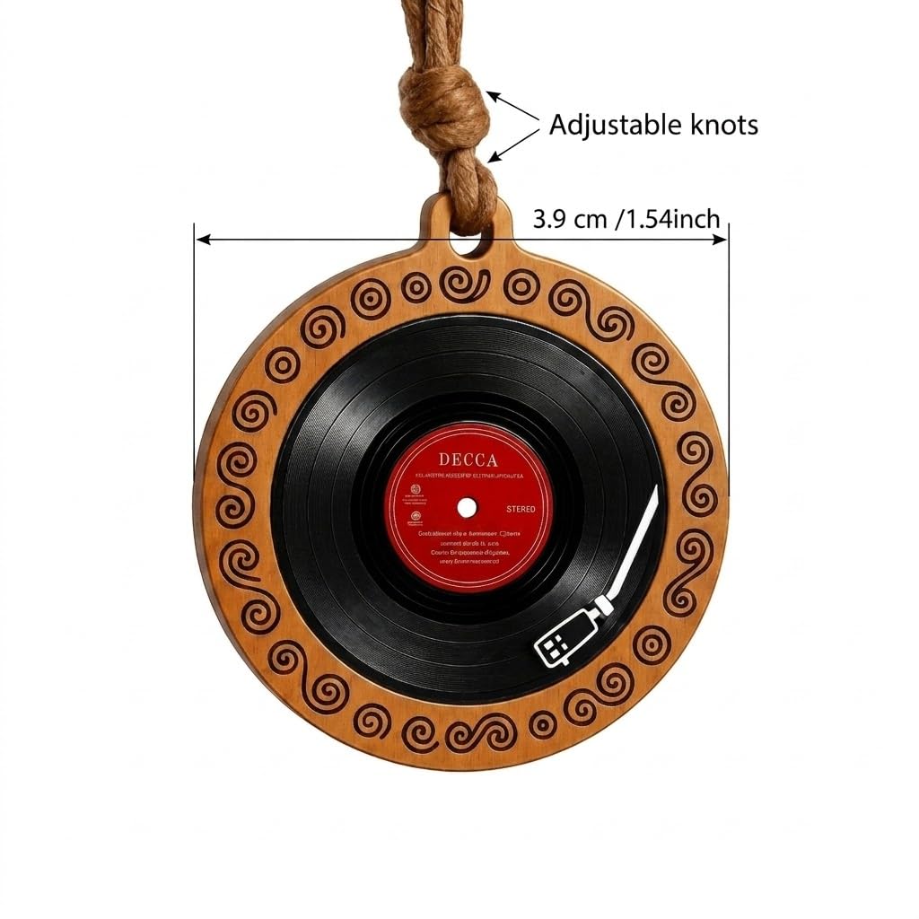 SUPAC Unique Music Record Pendant Necklace - Avant-Garde Fashion Accessory, Eye-Catching Design for Men and Women - Birthday, Christmas Gift or Personalized Jewelry