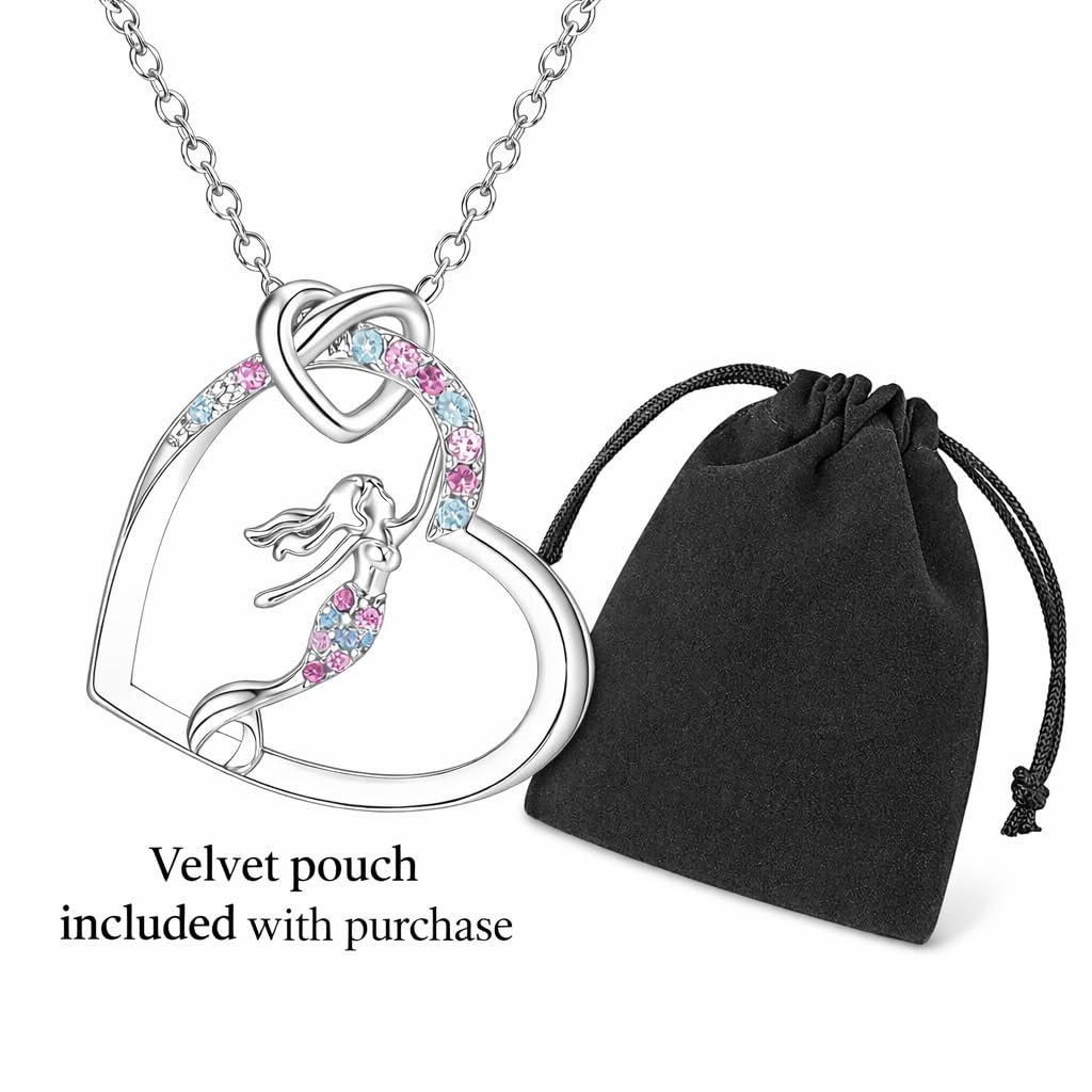 SUPAC Heart of the Sea Mermaid Pendant Necklace, Starfish and Blue Fin - with Multiple Colors