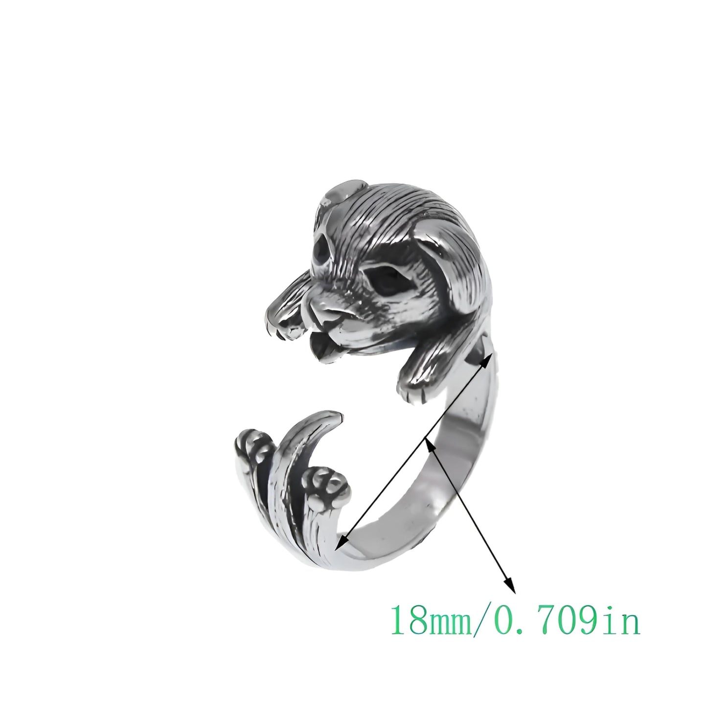 SUPAC Adjustable Golden Retriever Puppy - Silver Dog Ring, Dog Jewelry Gift - Fashion Jewelry