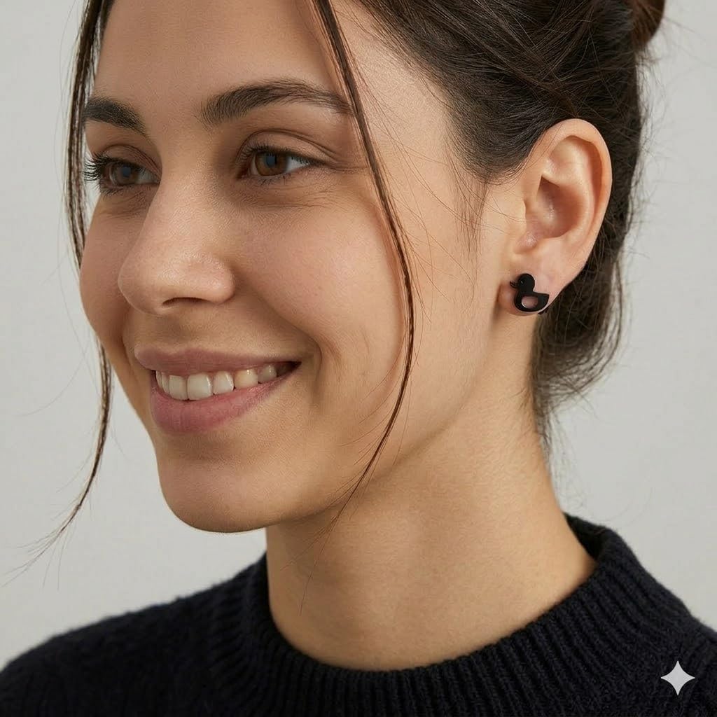 Cute Duck Stud Earrings, Gold Plated, Small Size - Gold, Silver, Black Options - Gift For Duck Lovers'
