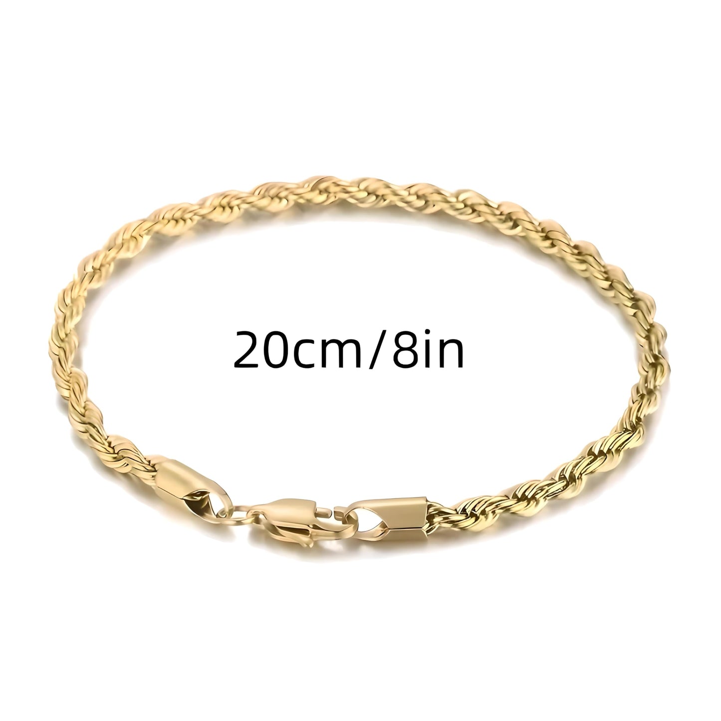 3PCS Stainless Steel Bracelets for Men Gold, Silver, Black Bracelet Twisted Cable Mens Luxury Jewelry Bracelets Gifts