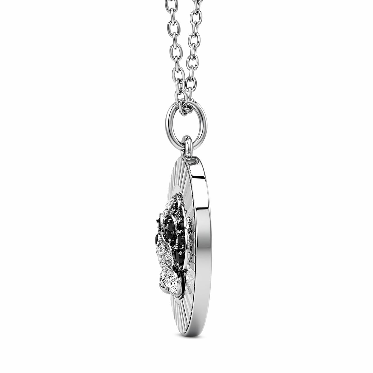 SUPAC Shih Tzu Pendant Necklace, Stainless Steel with Silver Plating, Round Coin Charm, Crystal Accents, Dog Lover Gift