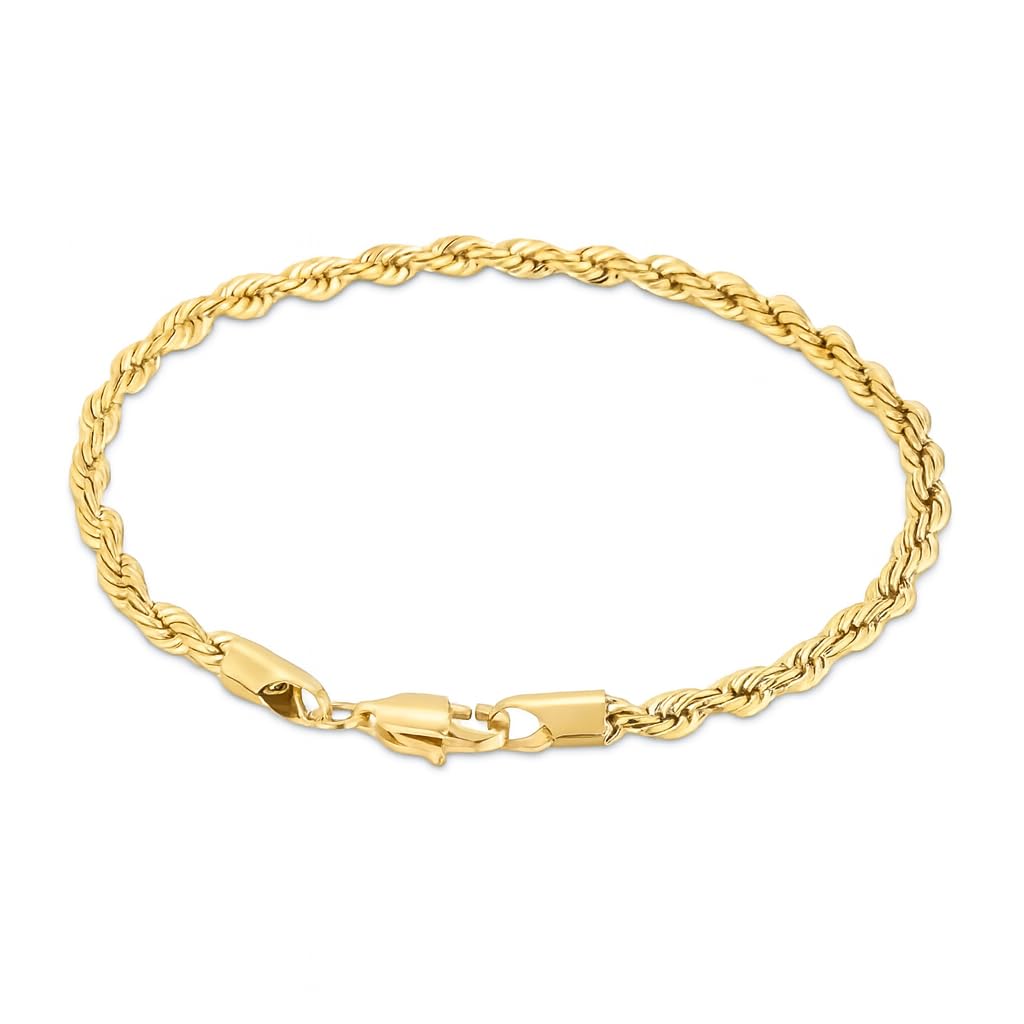 3PCS Stainless Steel Bracelets for Men Gold, Silver, Black Bracelet Twisted Cable Mens Luxury Jewelry Bracelets Gifts