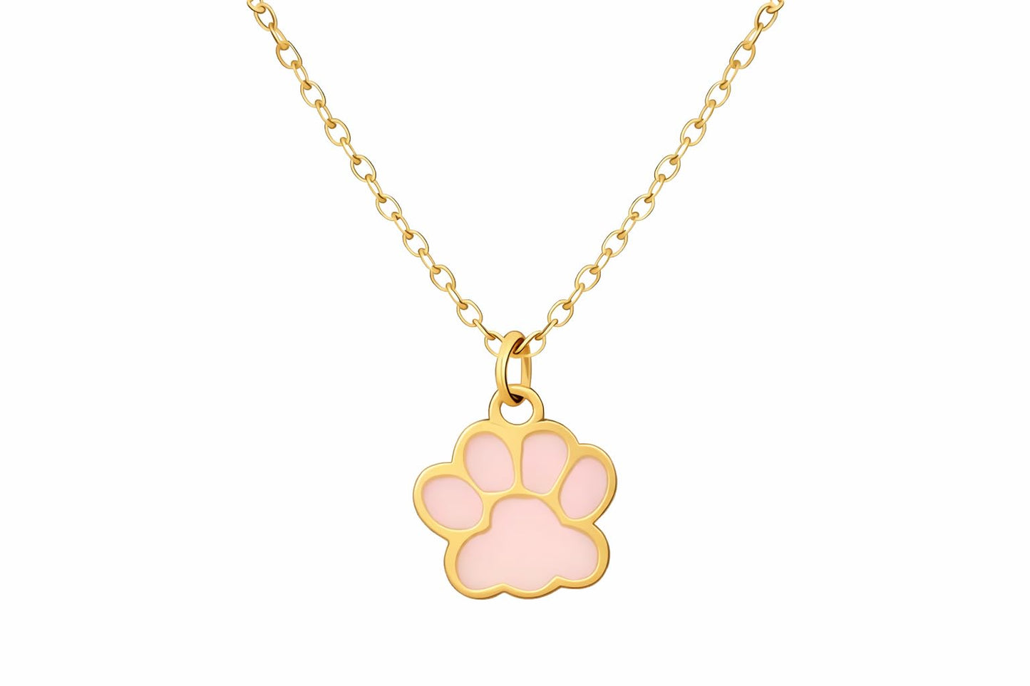 Elegant Animal Paw Print Necklace - Chic Gift for Pet Lovers, Simple Unplated Design - Christmas, Birthday Gift