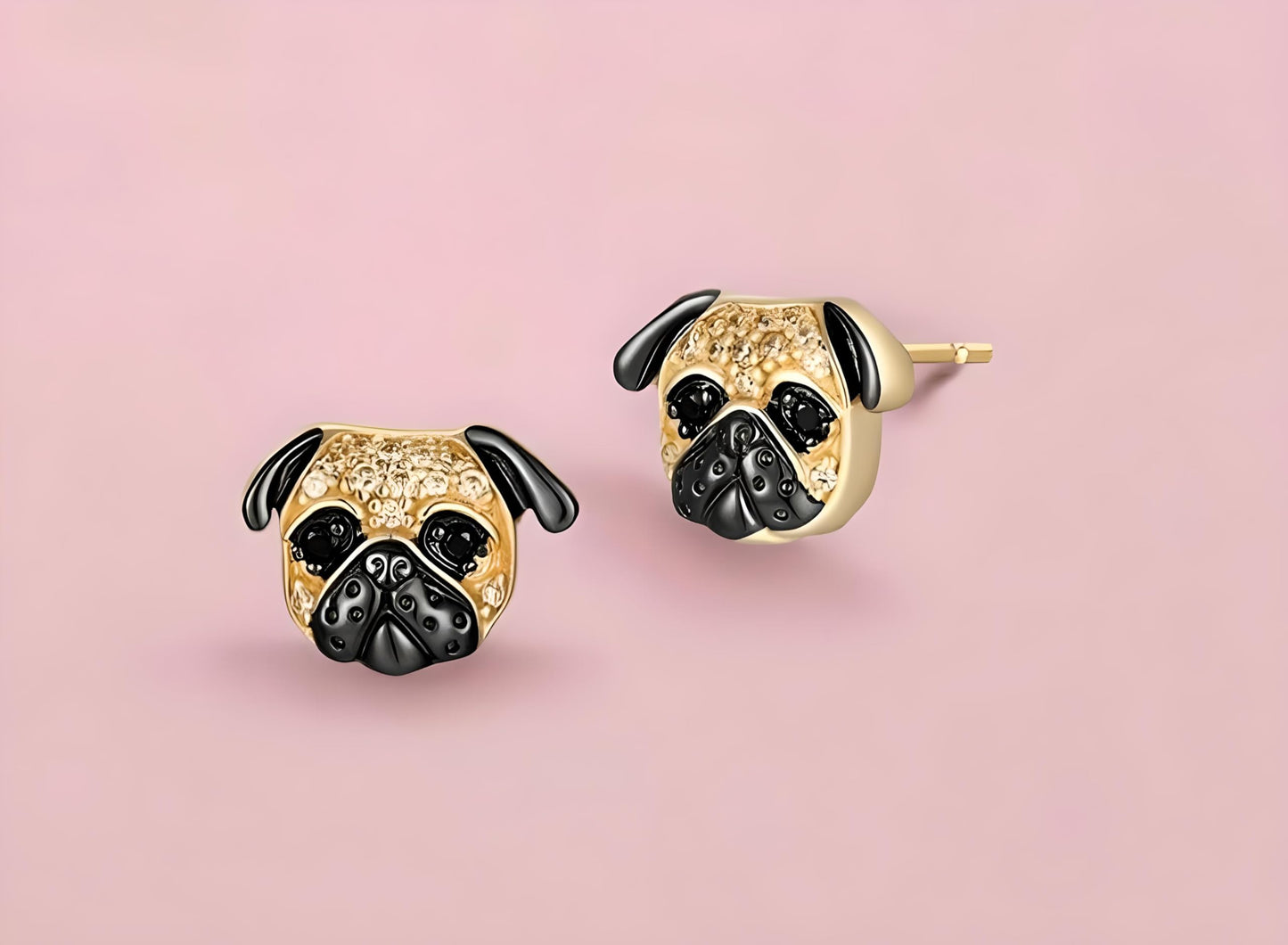 Dog Lovers' Earrings, Different Dog Breed Stud Earrings with Crystals, Rose Gold and Silver Tone - Party, Birthday, or Christmas Gift