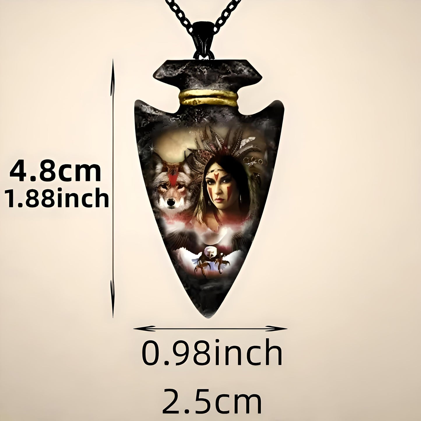 SUPAC Bald Eagle Triangle Pendant Necklace - Fashion-Forward Hip Hop Style - Durable & Bold Accessories for Men - Gift Idea for Every Occasion