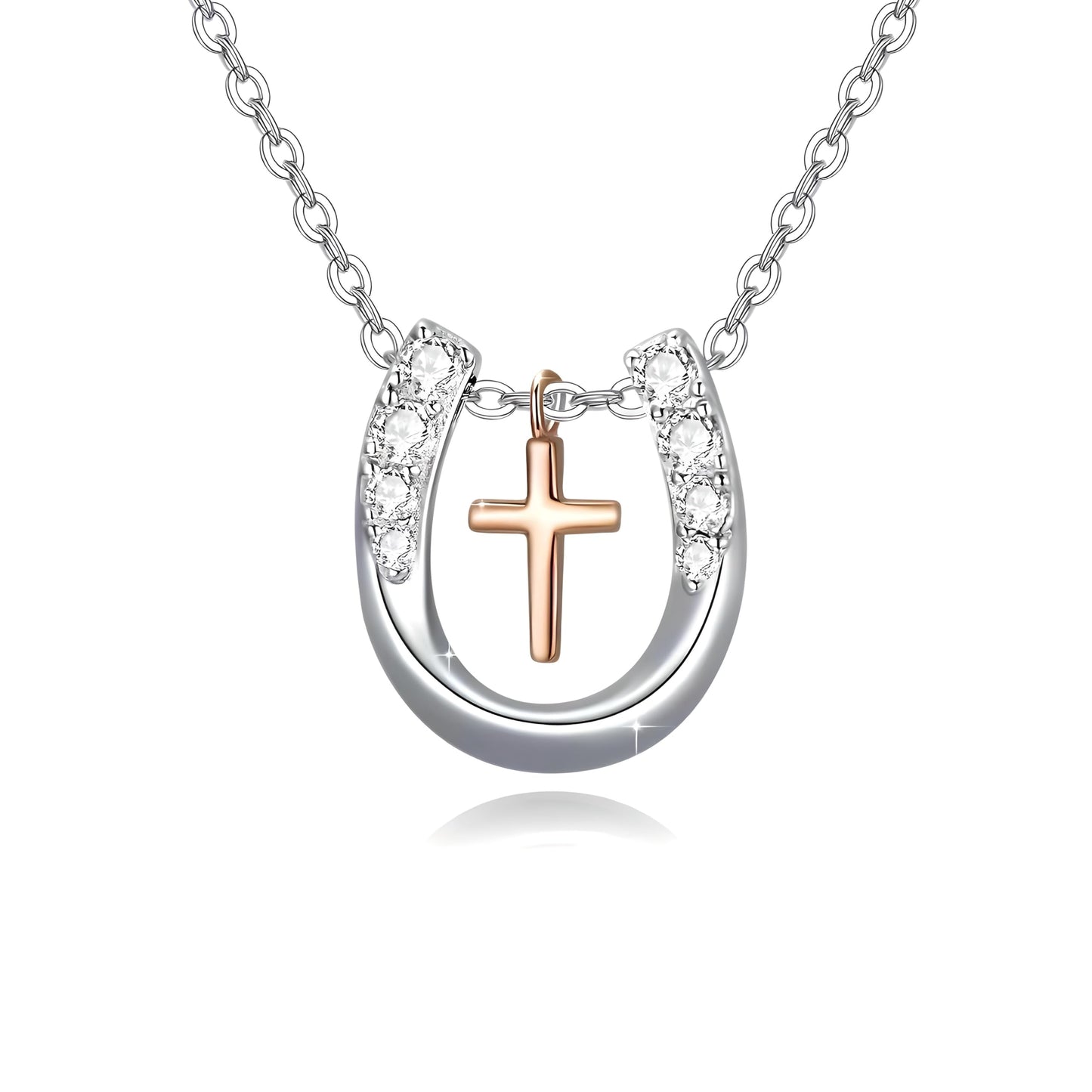 Country Heart Necklace, Infinity Heart Pendant Necklace, Horse Shoe, with 'I Love You Forever' Engraving, Country Women's Jewelry