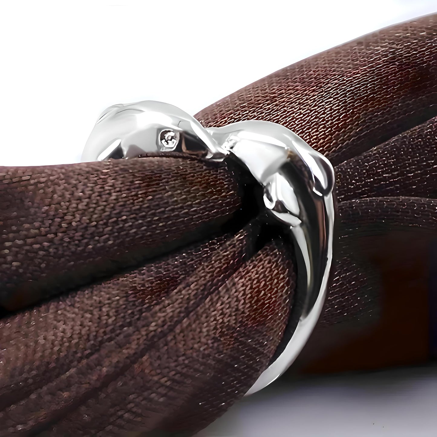 Stainless Steel Double Dolphin Ring, Adjustable Size, 0.7 inch Inner Length - Ocean Gift