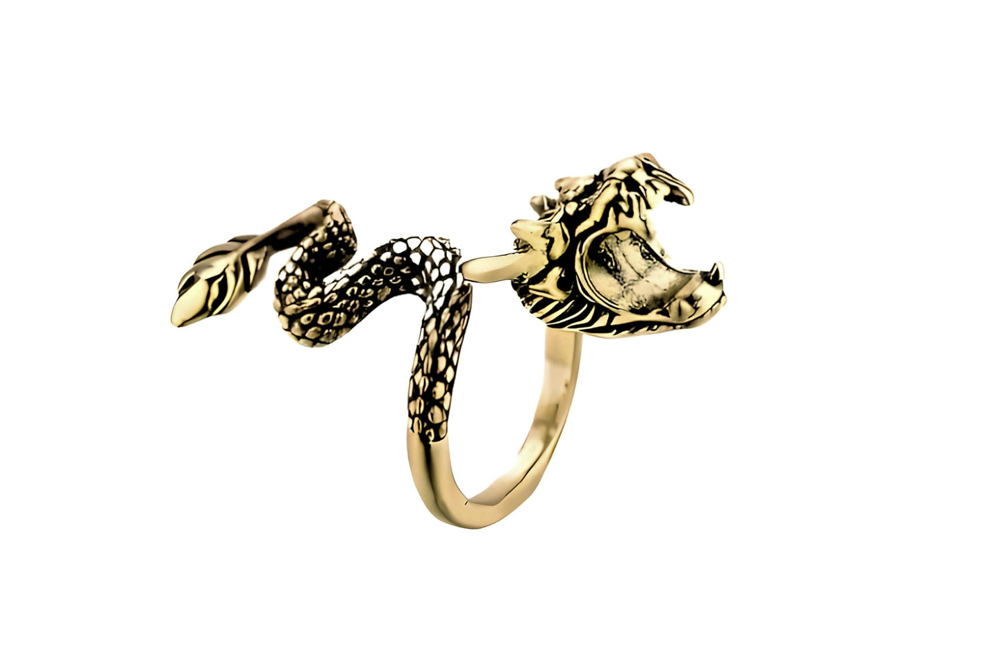 Whimsical Silver Flying Dragon Ring - Unique Animal Shape Design, Adjustable Index Finger Ring for Men or Women, Cute Personality Statement Jewelry, Niche Fashion Accessory