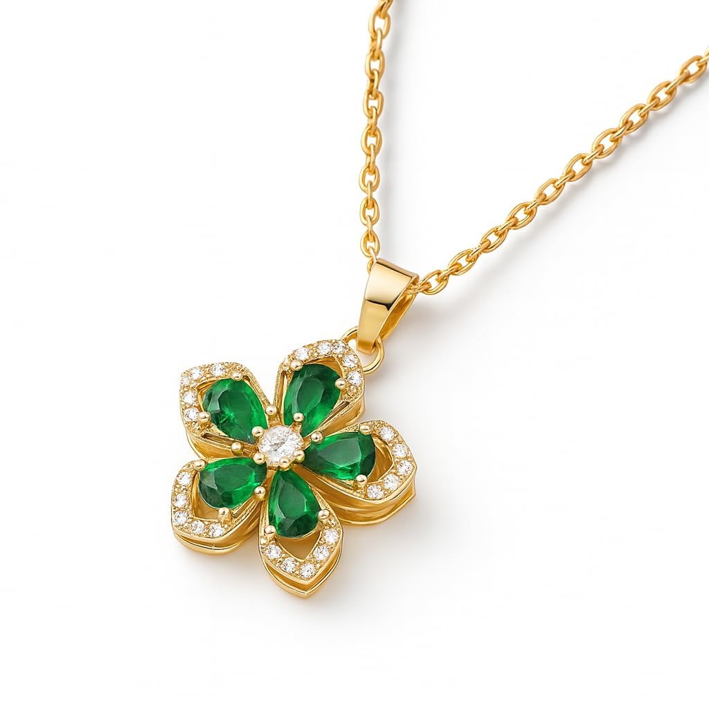 SUPAC Exquisite 360° Rotatable White Blossom Pendant Necklace - Fashion Decompression Jewelry with Adjustable Chain - Birthday Gift for Women, Lovers, Friends, and Family