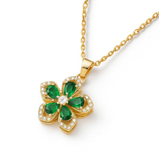 SUPAC Exquisite 360° Rotatable White Blossom Pendant Necklace - Fashion Decompression Jewelry with Adjustable Chain - Birthday Gift for Women, Lovers, Friends, and Family