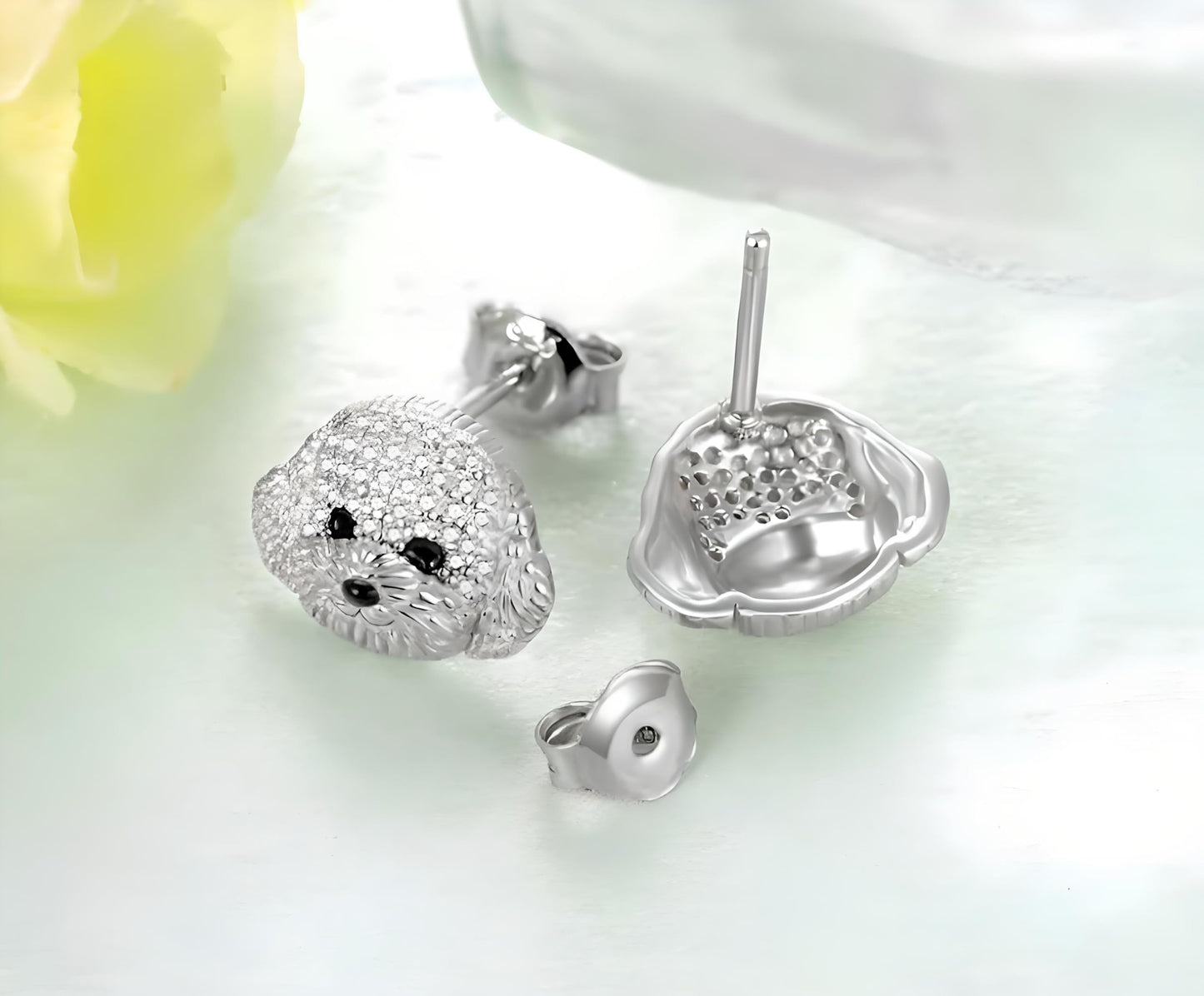 Dog Lovers' Earrings, Different Dog Breed Stud Earrings with Crystals, Rose Gold and Silver Tone - Party, Birthday, or Christmas Gift