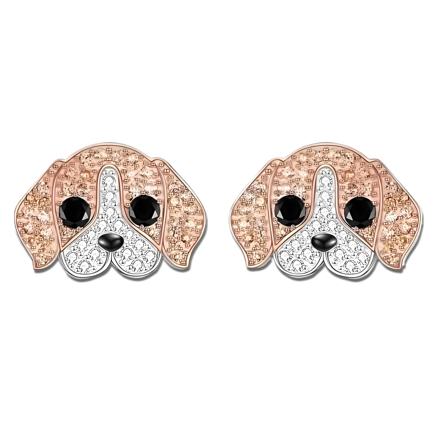 Dog Lovers' Earrings, Different Dog Breed Stud Earrings with Crystals, Rose Gold and Silver Tone - Party, Birthday, or Christmas Gift
