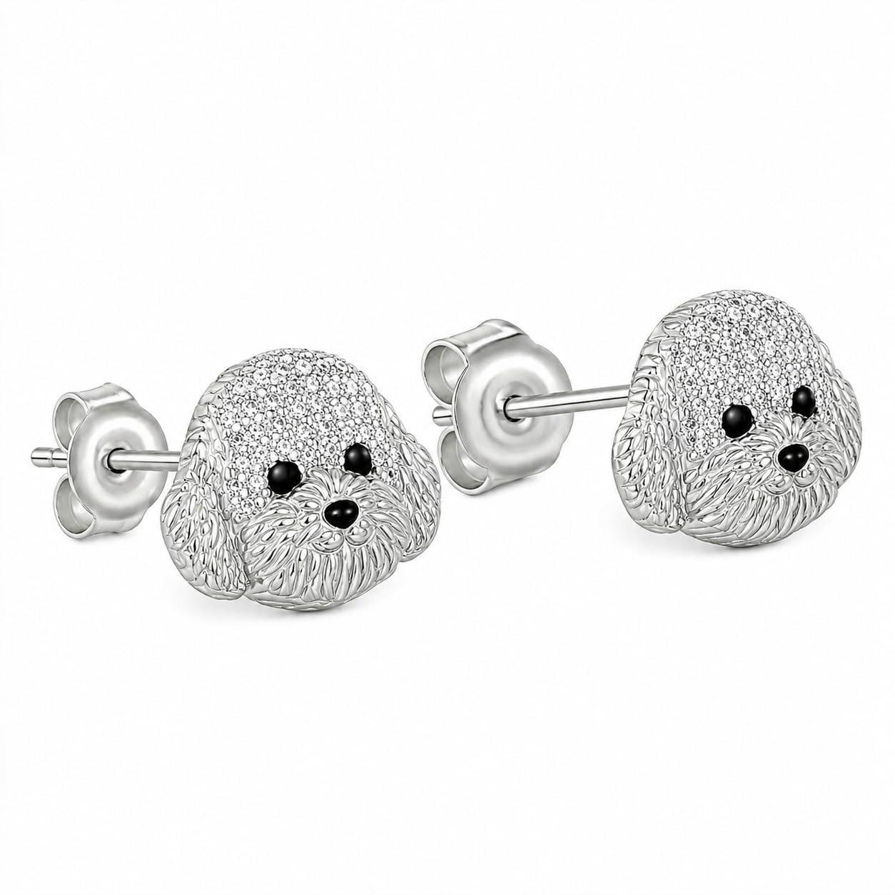 Dog Lovers' Earrings, Different Dog Breed Stud Earrings with Crystals, Rose Gold and Silver Tone - Party, Birthday, or Christmas Gift