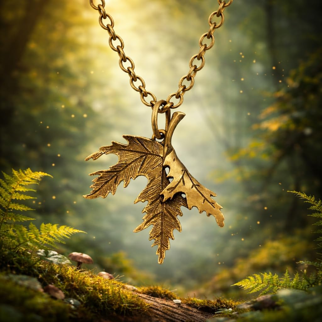SUPAC Vintage Bronze Maple Leaf Pendant Necklace for Men and Women - Christmas or Birthday Gift