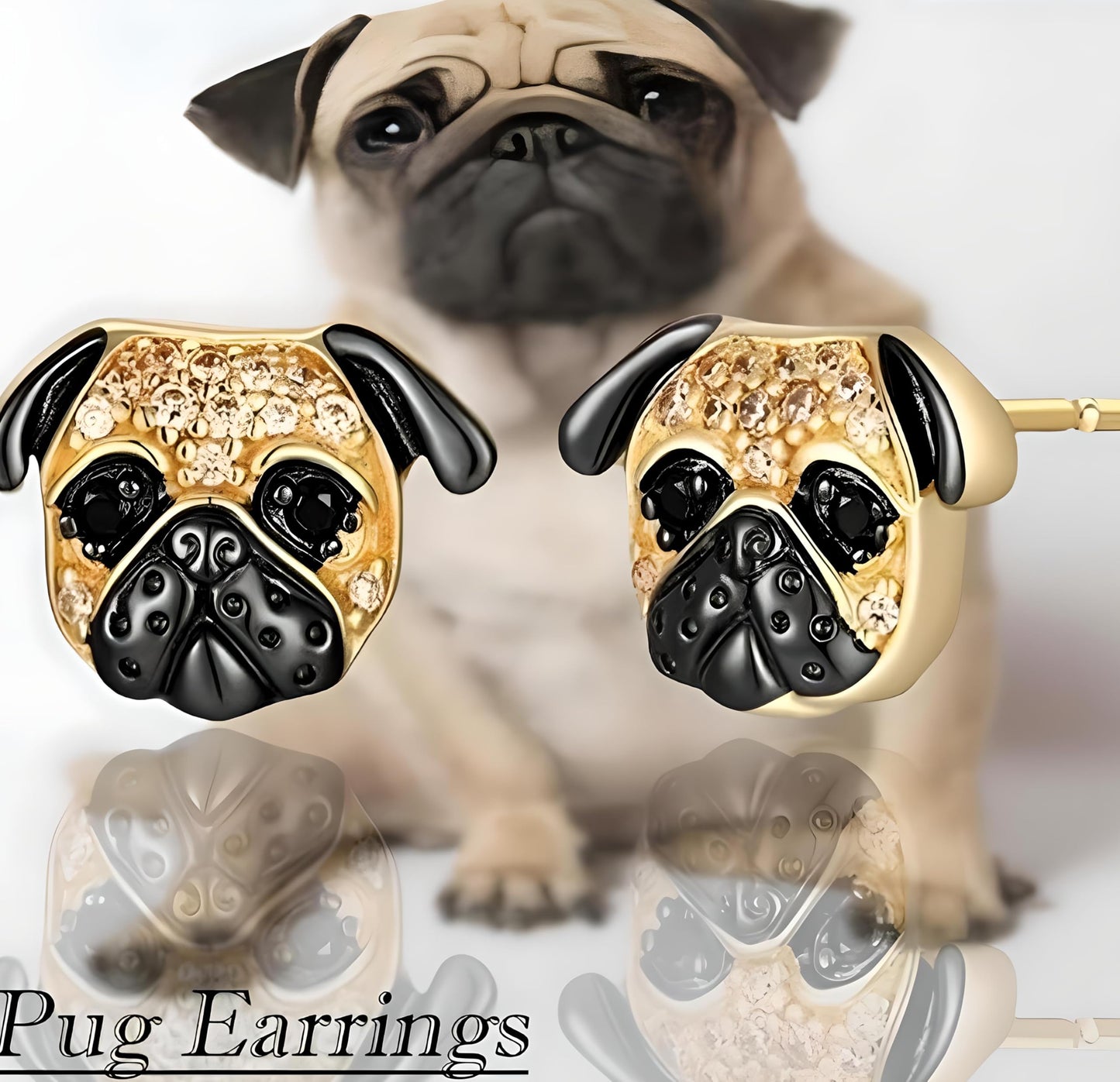 Dog Lovers' Earrings, Different Dog Breed Stud Earrings with Crystals, Rose Gold and Silver Tone - Party, Birthday, or Christmas Gift