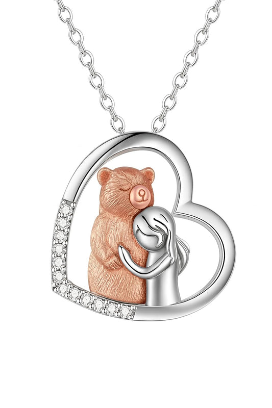 SUPAC BIG Teddy Bear Giving Huge Pendant Necklace, Gift for Daughters, Granddaughters & Nieces