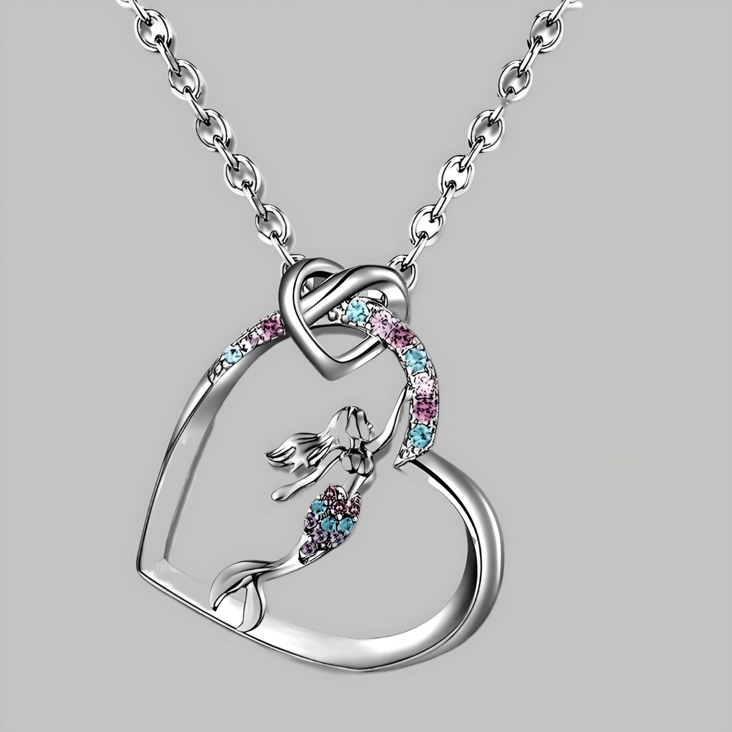 SUPAC Heart of the Sea Mermaid Pendant Necklace, Starfish and Blue Fin - with Multiple Colors