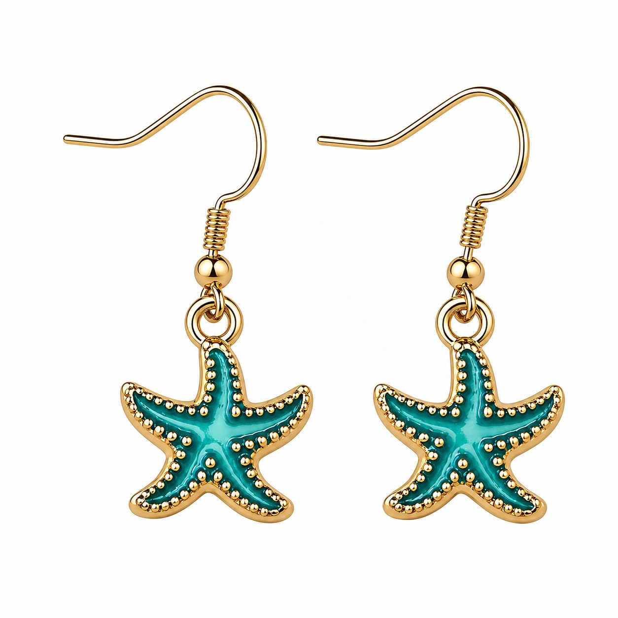 1 Pair of Starfish Drop Earrings - Adorable Beach-Inspired Design, Versatile Style to Match Various Daily Outfits, Fashionable Party Accessories
