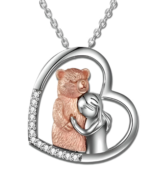 SUPAC BIG Teddy Bear Giving Huge Pendant Necklace, Gift for Daughters, Granddaughters & Nieces