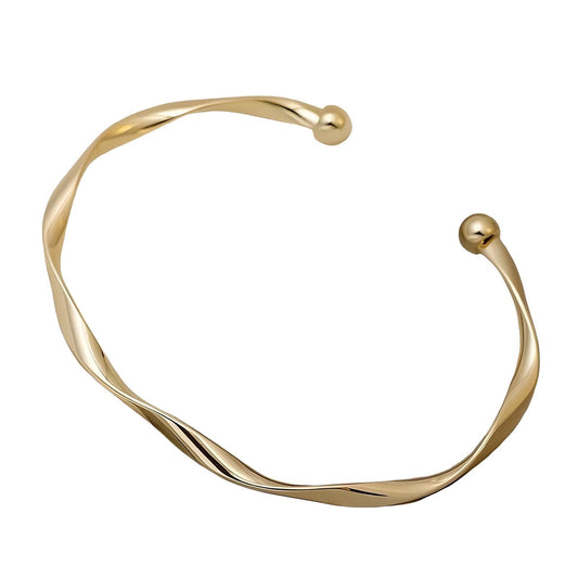 Luxurious Twist Open Cuff Bangle - Adjustable, Minimalist Fashion, Golden Bracelet For Women - Elegant, Simple, and Versatile Accessory for Any Occasion - Christmas or Birthday Gift