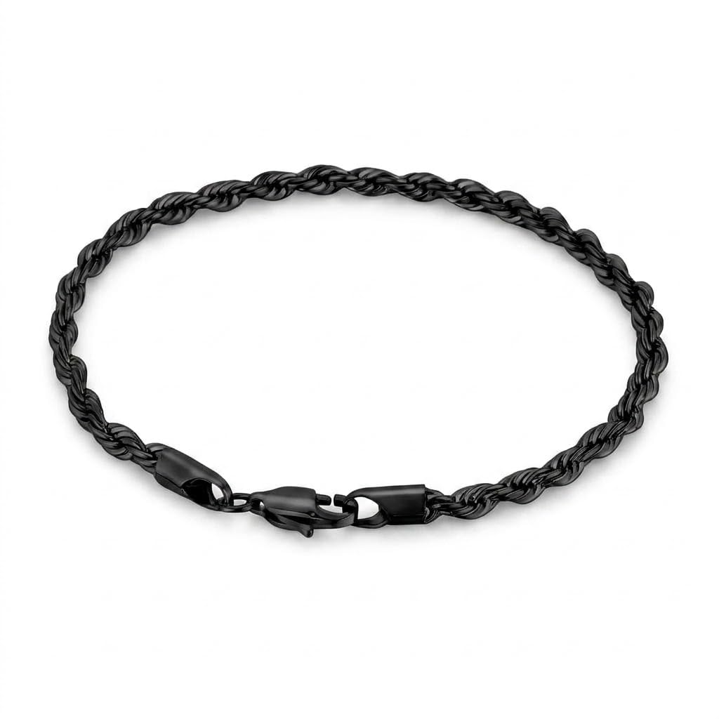 3PCS Stainless Steel Bracelets for Men Gold, Silver, Black Bracelet Twisted Cable Mens Luxury Jewelry Bracelets Gifts