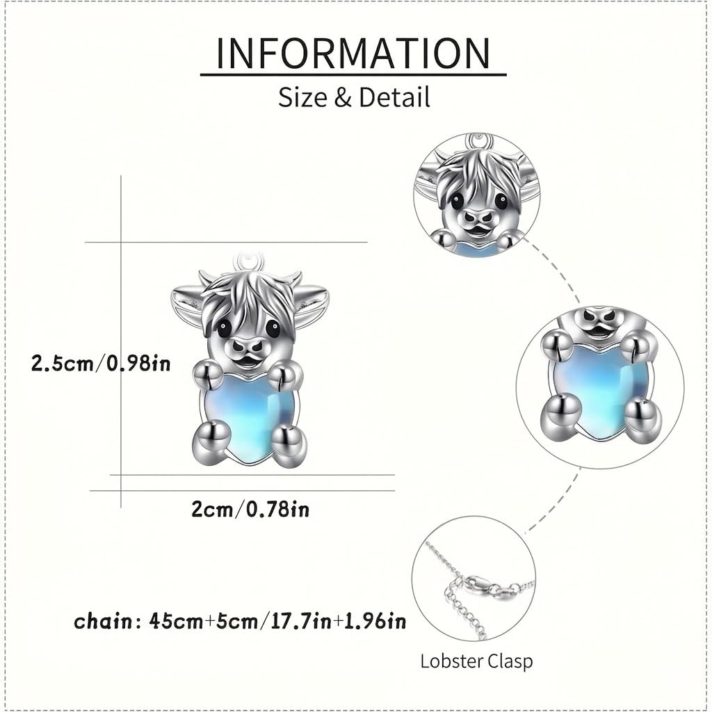 SUPAC Unique & Fashionable Cartoon Cow Necklace with Flower Pendant in White K