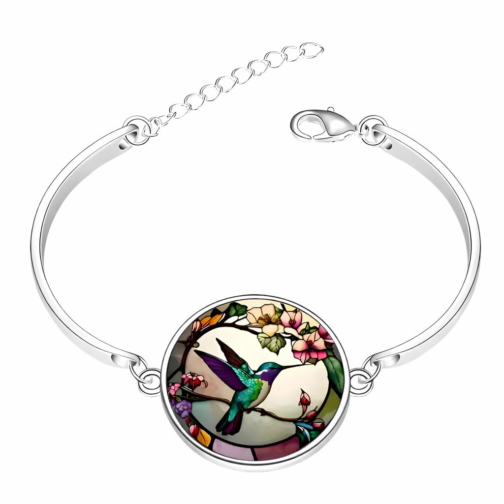 SUPAC Stunning Hummingbird Pendant Necklace - Two Humming Birds Searching for Flower - Fashionable Alloy Jewelry with Delicate Details - Birthday, Party, Gift Idea for Her