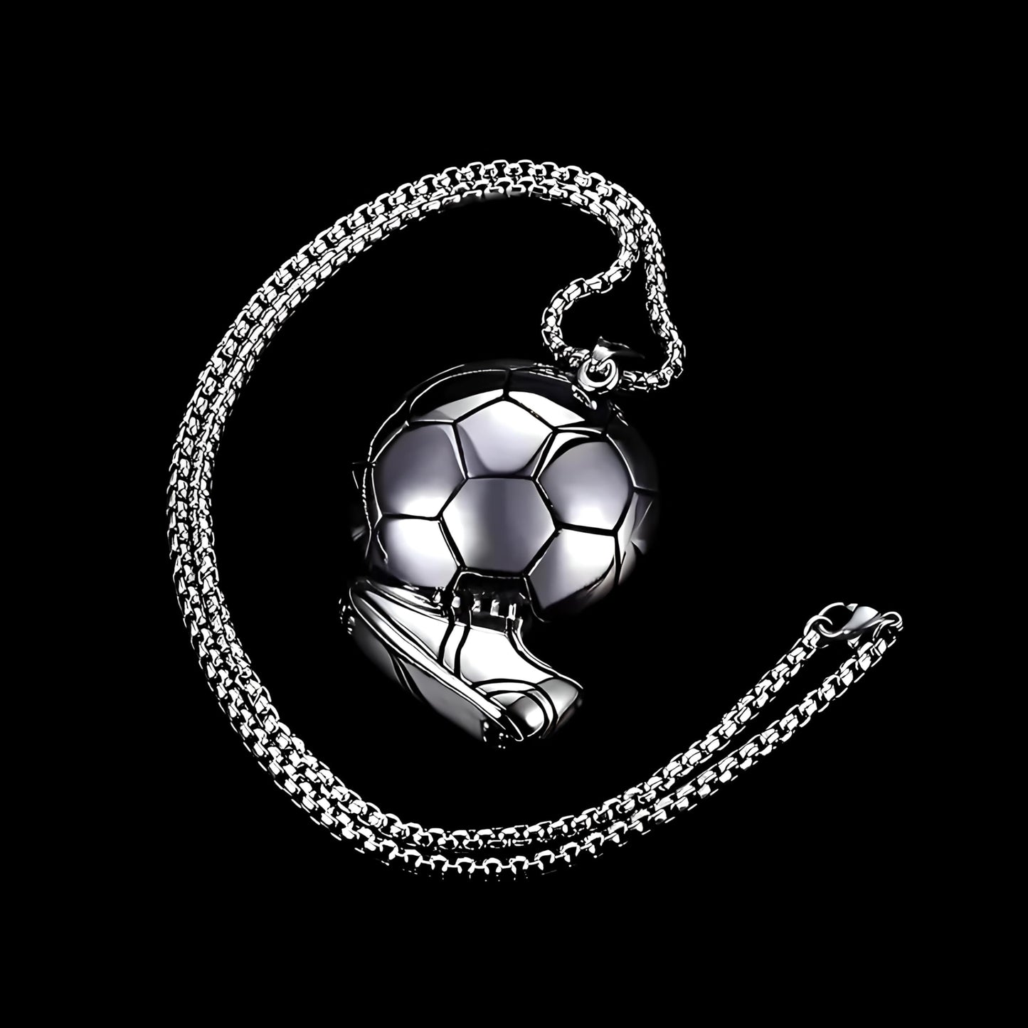 Soccer Cleats and Ball Silver or Gold Necklace – Show Your Love for the Beautiful Game!", - Score Style Points On and Off the Field! Stainless Steel Soccer Fan Pendant - Hip-Hop Street Style Necklace, Durable & Fashion-Forward SUPAC
