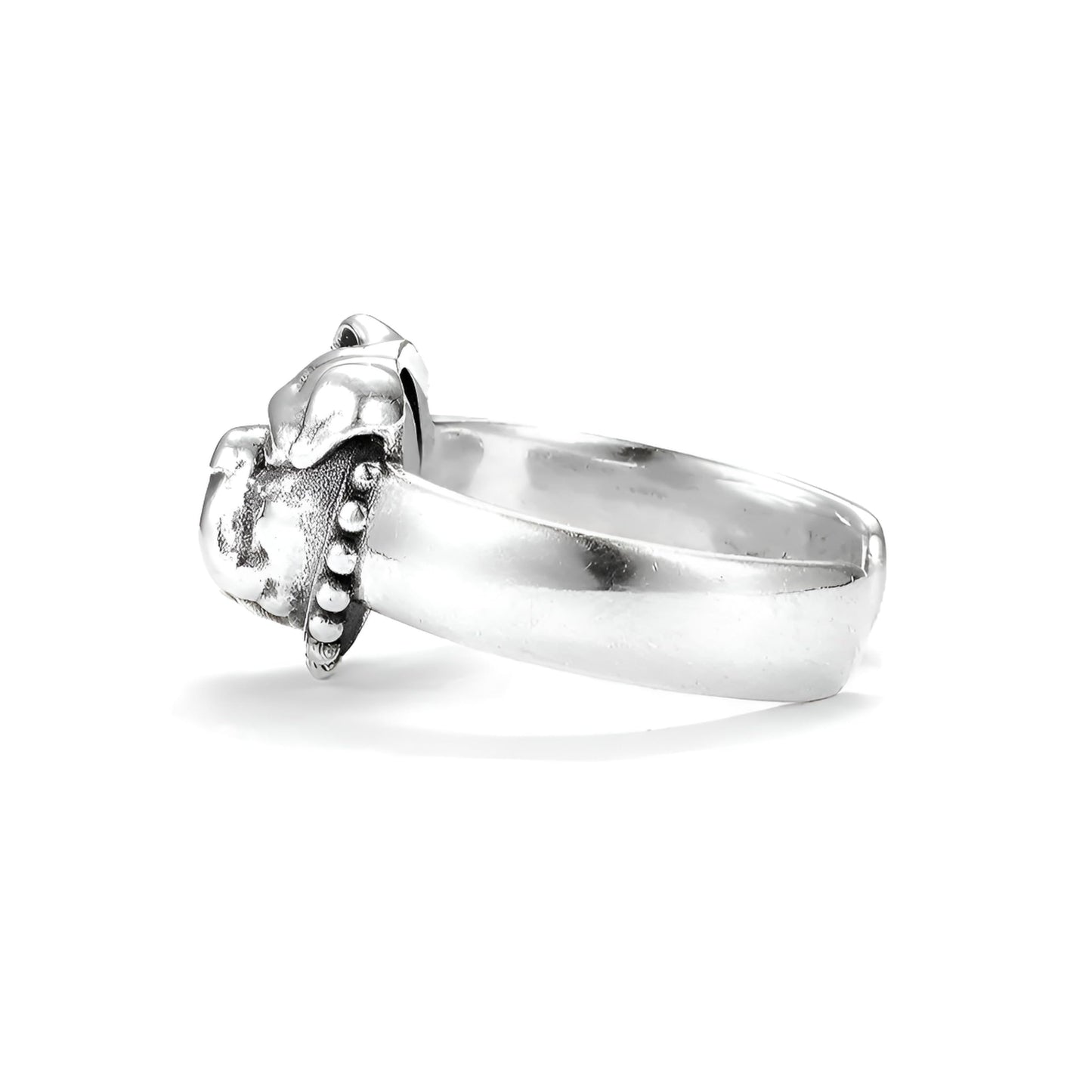 SUPAC Adjustable Silver Dog Ring, Westie Terrier and Bulldog Design, Fashion Jewelry (British Bulldog)