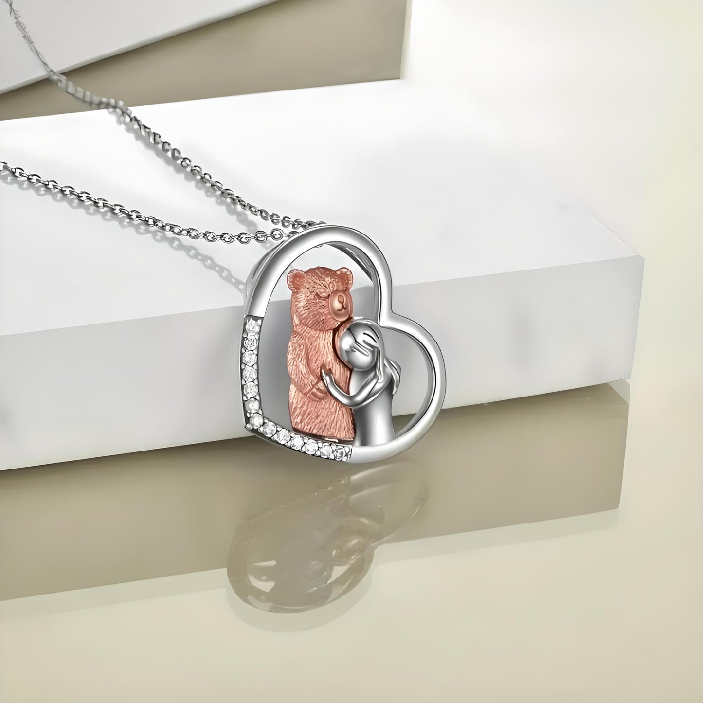 SUPAC BIG Teddy Bear Giving Huge Pendant Necklace, Gift for Daughters, Granddaughters & Nieces