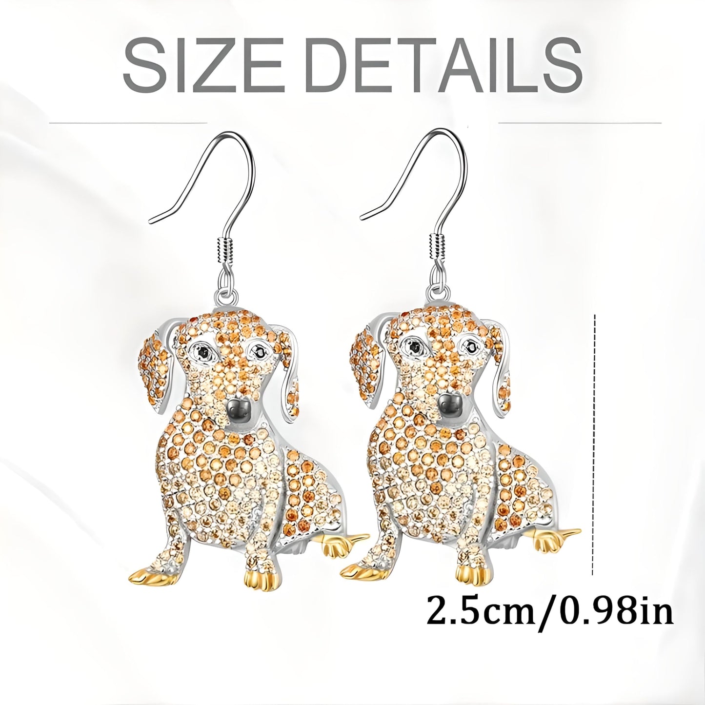 Dog Lovers' Earrings, Different Dog Breed Stud Earrings with Crystals, Rose Gold and Silver Tone - Party, Birthday, or Christmas Gift
