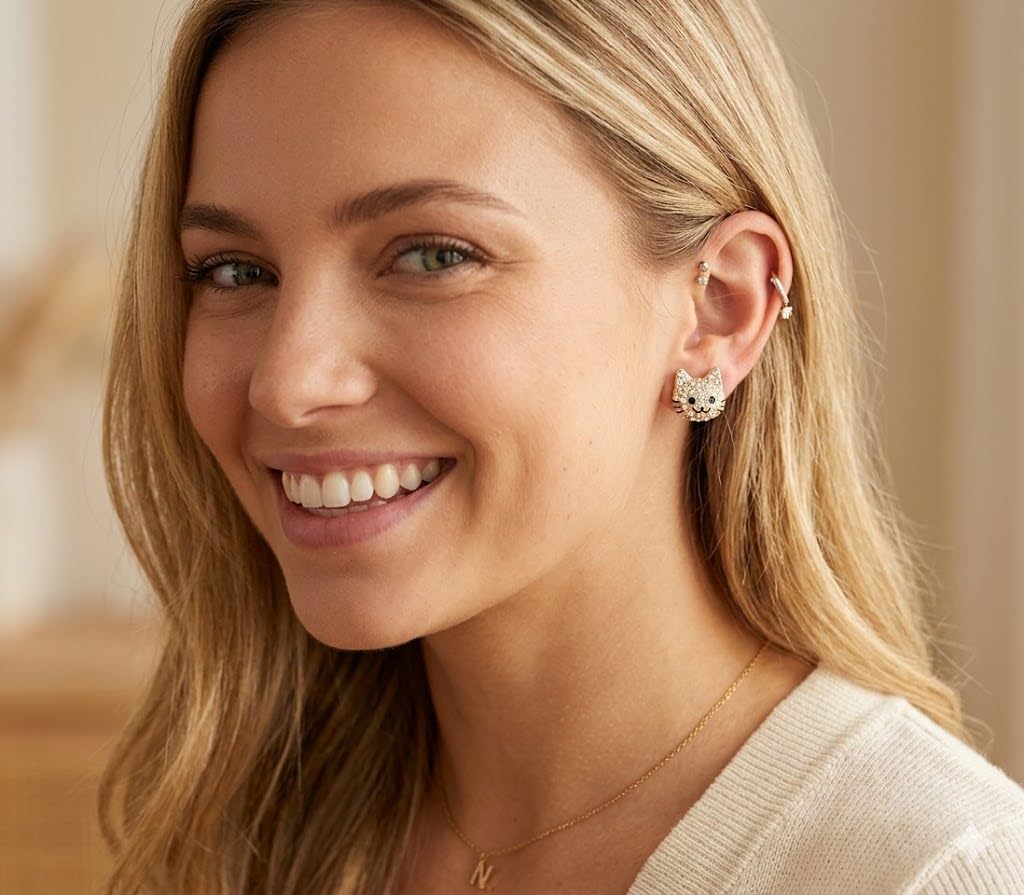 Dog Lovers' Earrings, Different Dog Breed Stud Earrings with Crystals, Rose Gold and Silver Tone - Party, Birthday, or Christmas Gift