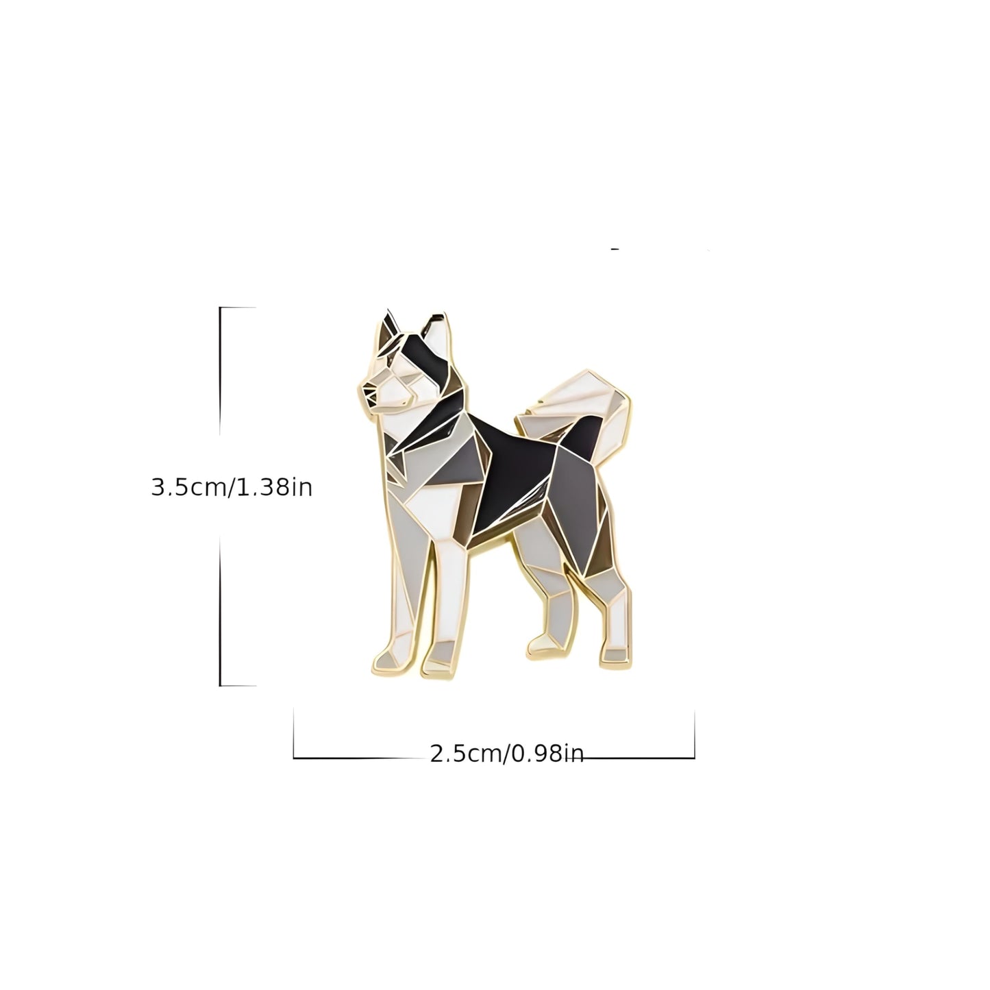 Dog Breed Pins - Geometric Australian Shepherd, Cat, Husky, Bernese Mountain Dog, Enamel Pin, Modern Art Design, White and Purple - Badge for Men