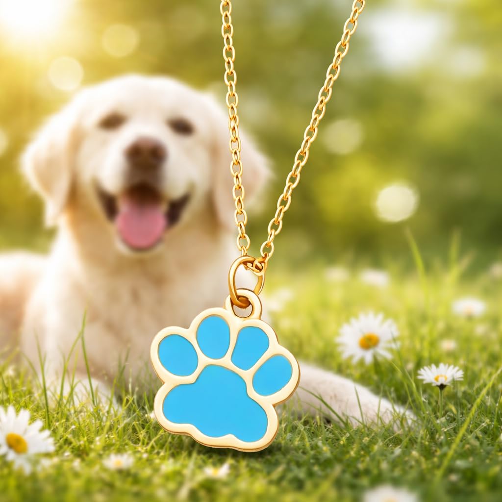 Elegant Animal Paw Print Necklace - Chic Gift for Pet Lovers, Simple Unplated Design - Christmas, Birthday Gift