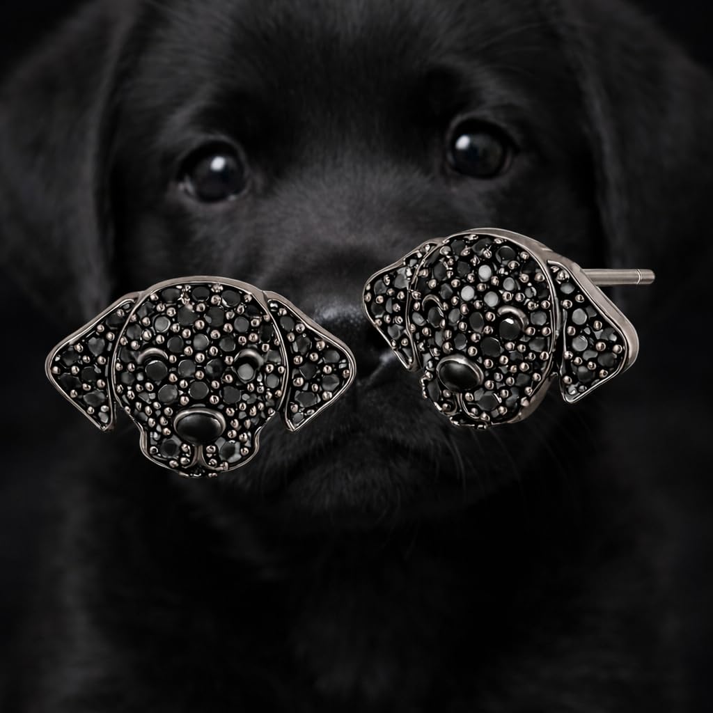 Dog Lovers' Earrings, Different Dog Breed Stud Earrings with Crystals, Rose Gold and Silver Tone - Party, Birthday, or Christmas Gift