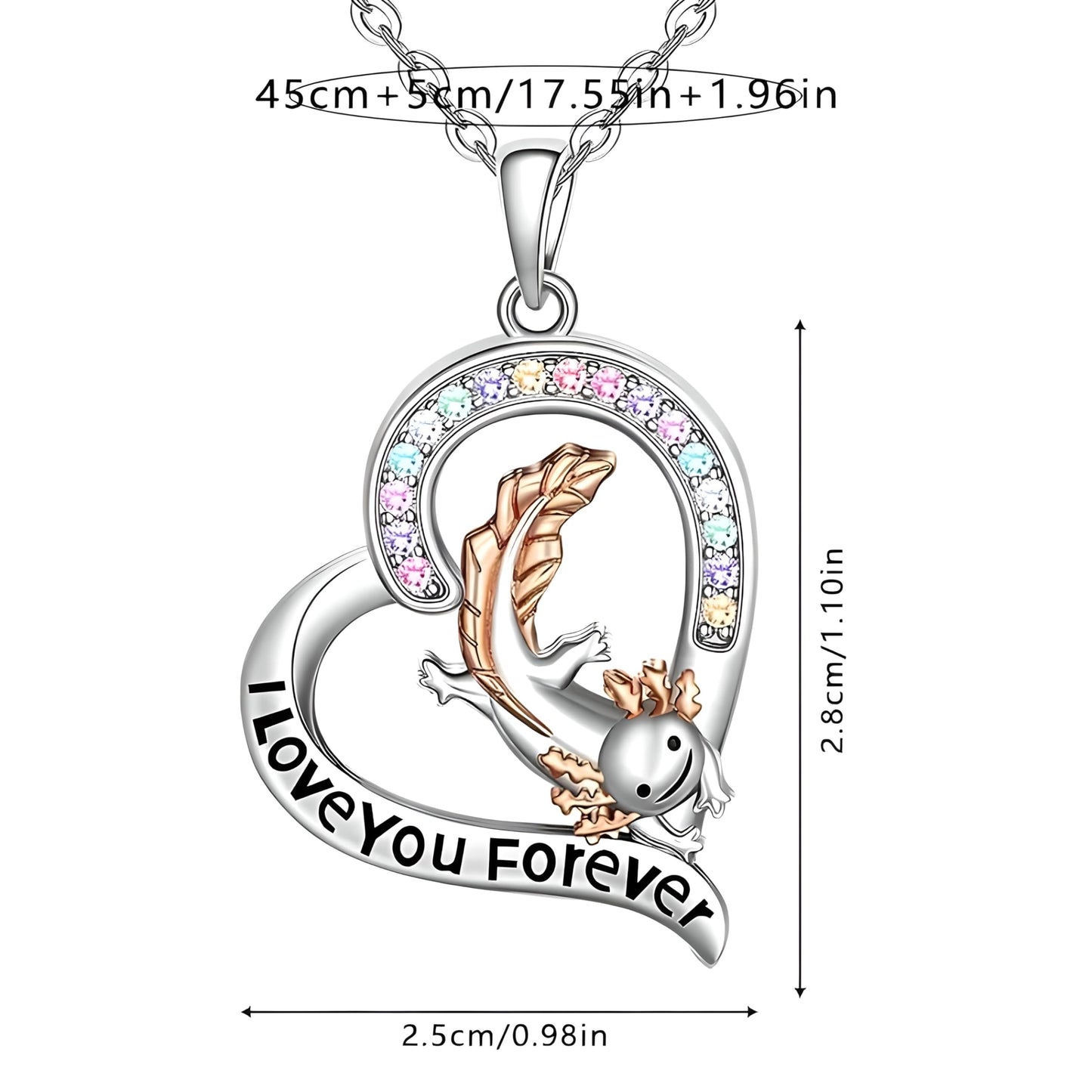 SUPAC Wayfish Exquisite Creative Sparkling Versatile Fashion Necklace, Engraved 'I Love You Forever'- Elegant Commemorative Gift, Great Birthday, Christmas, and Party Favor Gift