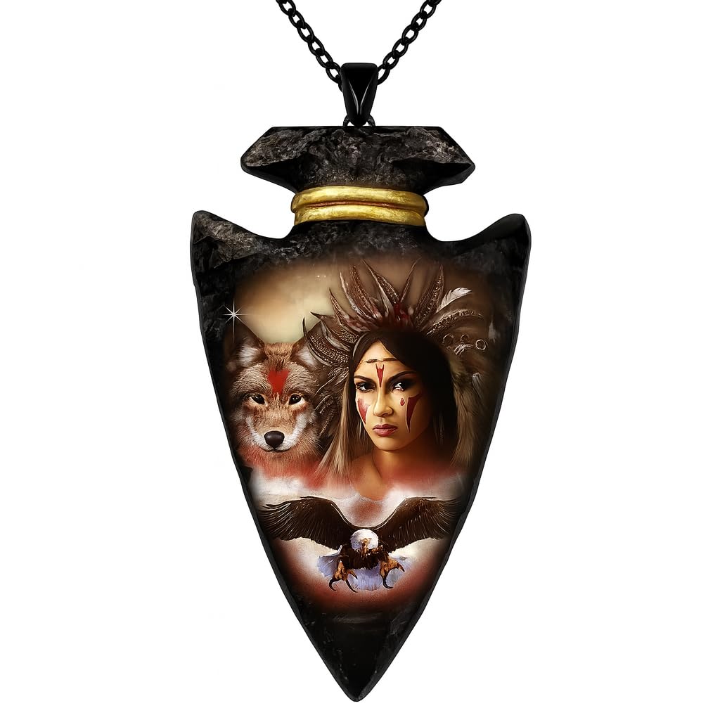 SUPAC Bald Eagle Triangle Pendant Necklace - Fashion-Forward Hip Hop Style - Durable & Bold Accessories for Men - Gift Idea for Every Occasion
