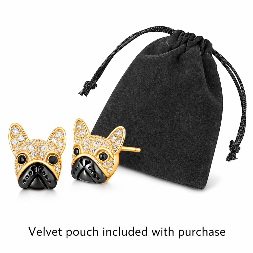 Dog Lovers' Earrings, Different Dog Breed Stud Earrings with Crystals, Rose Gold and Silver Tone - Party, Birthday, or Christmas Gift