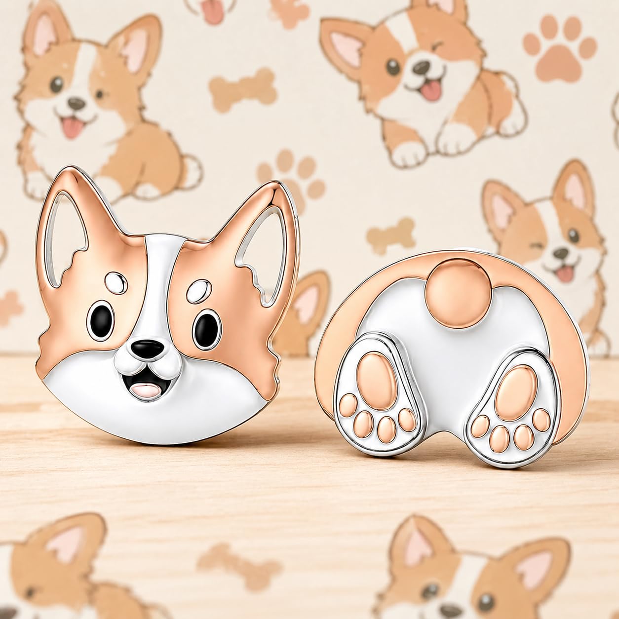 Dog Lovers' Earrings, Different Dog Breed Stud Earrings with Crystals, Rose Gold and Silver Tone - Party, Birthday, or Christmas Gift