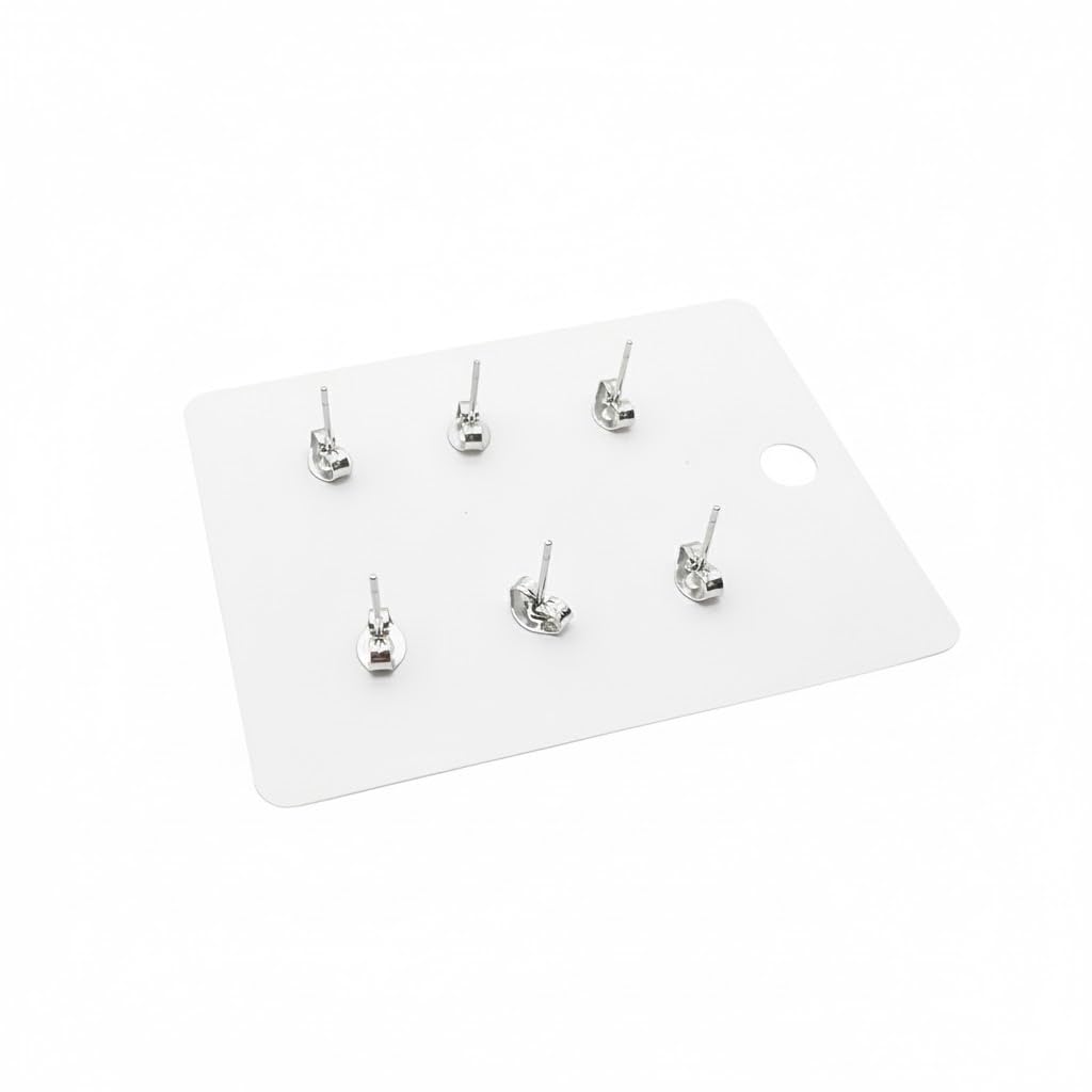 Boston Terrier Stud Earrings Set, Black and White Dog Design with Heart Charm, 3 Pairs