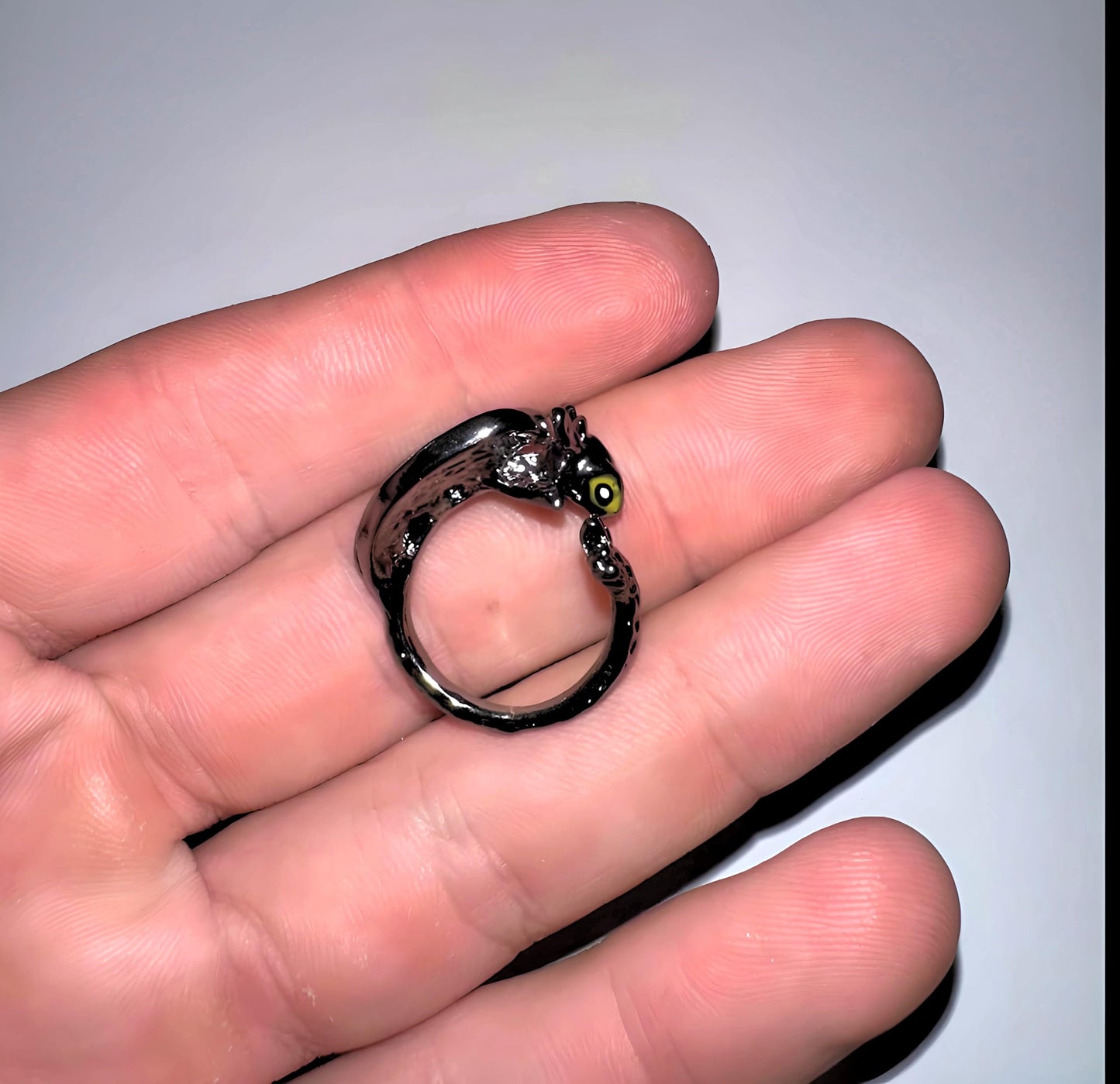 Whimsical Silver Flying Dragon Ring - Unique Animal Shape Design, Adjustable Index Finger Ring for Men or Women, Cute Personality Statement Jewelry, Niche Fashion Accessory