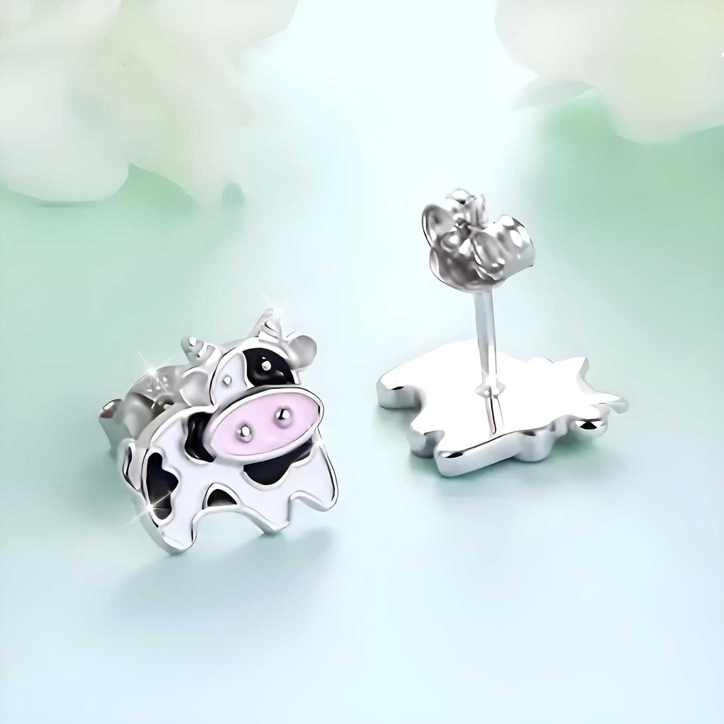 Heart-Shaped Animal Dangle Earrings, Monkey and Koala, Stainless Steel with Rhinestones, Banana Charm, Birthday or Party Gift