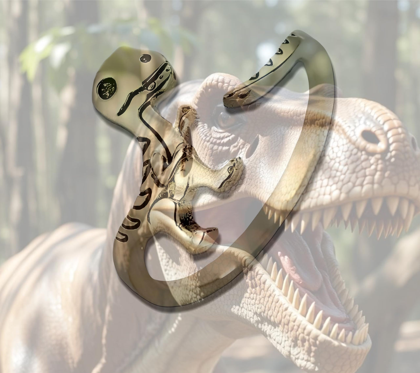 Dinosaur T-Rex Adjustable Ring, Sterling Silver, Cute Cartoon Design - Gift for Dinosaur Lovers